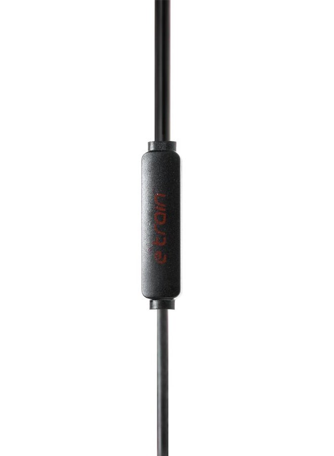 E-Train Stereo Wired In-Ear Earphones With Mic Black  - Image 4