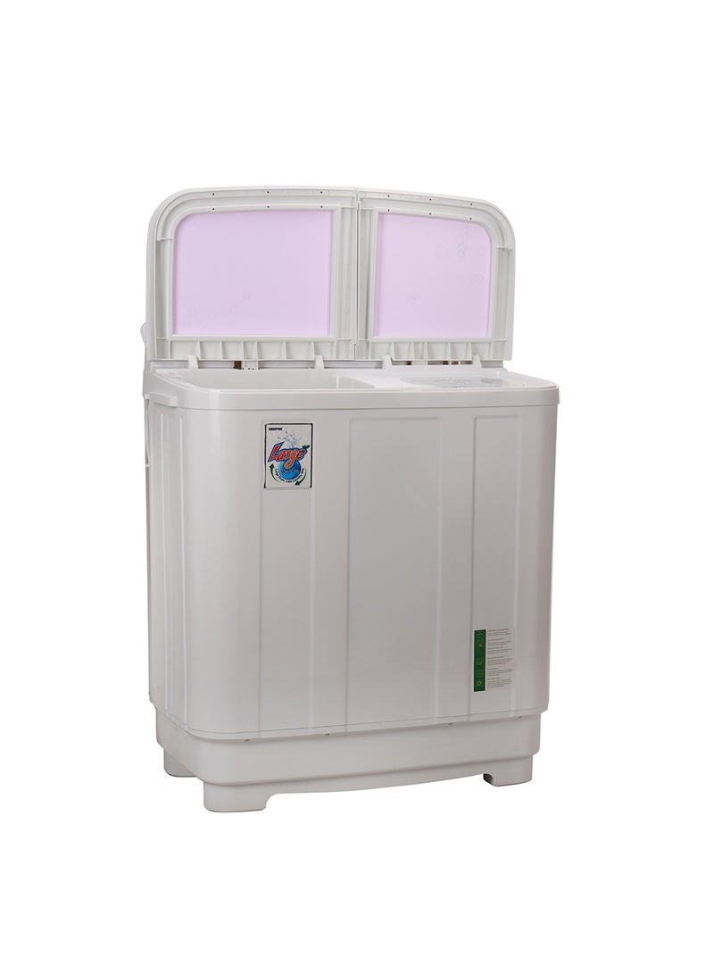 GEEPAS - Twin Tub Semi-Automatic Washing Machine- GSWM6466| Hidden Control Panel and Semi-Automatic Top Load Washing Machine| Spin Capacity: 7.0 KG| White 400 W GSWM6466 White - Image 1