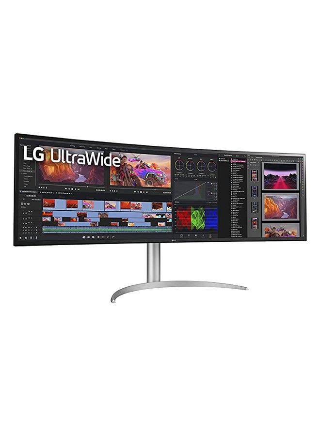 LG - 49" Inch 32:9 Curved UltraWide Dual QHD 144Hz Nano IPS Curved Monitor With HDMI 2.1, USB Type-C(90W) Tilt/Height/Swivel Adjustable - 49WQ95C-W | White - Image 1