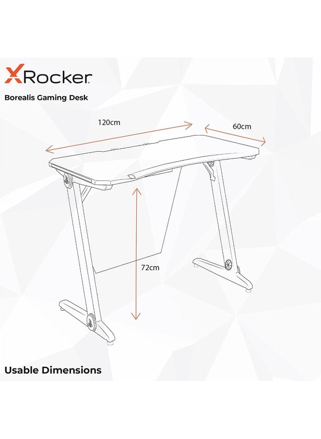 X Rocker - Xrocker Official Playstation Gaming Desk Led Lights Pc Office Workstation Borealis Rgb - Image 1