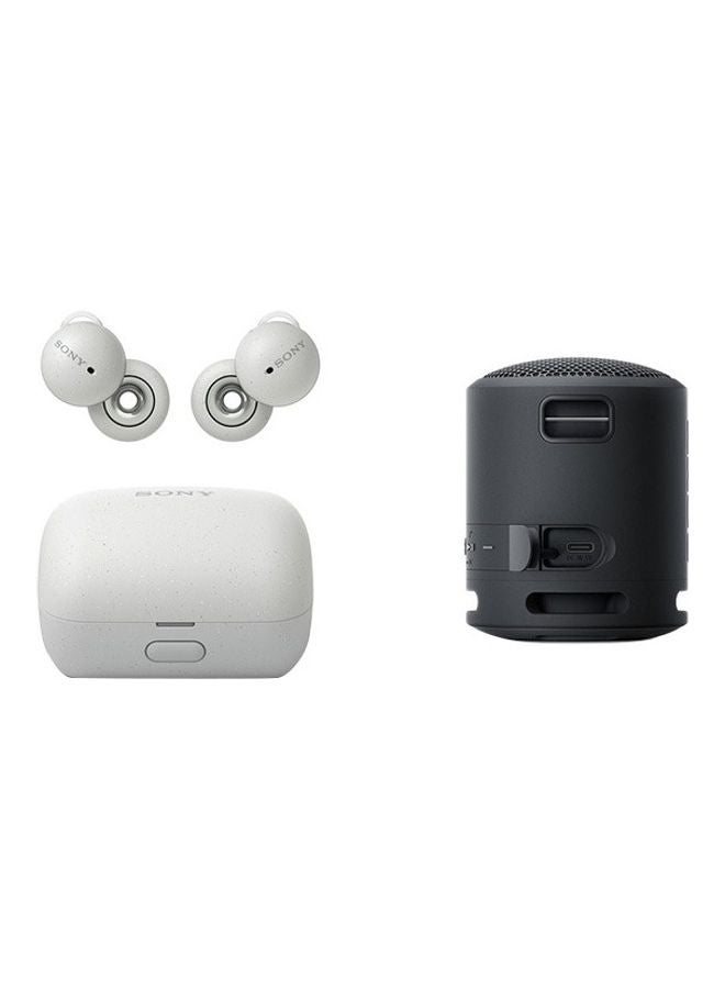 Sony - LinkBuds Truly Wireless Headphones White With Pre-Order Offer SRS-XB13 Portable Bluetooth Speaker White - Image 1