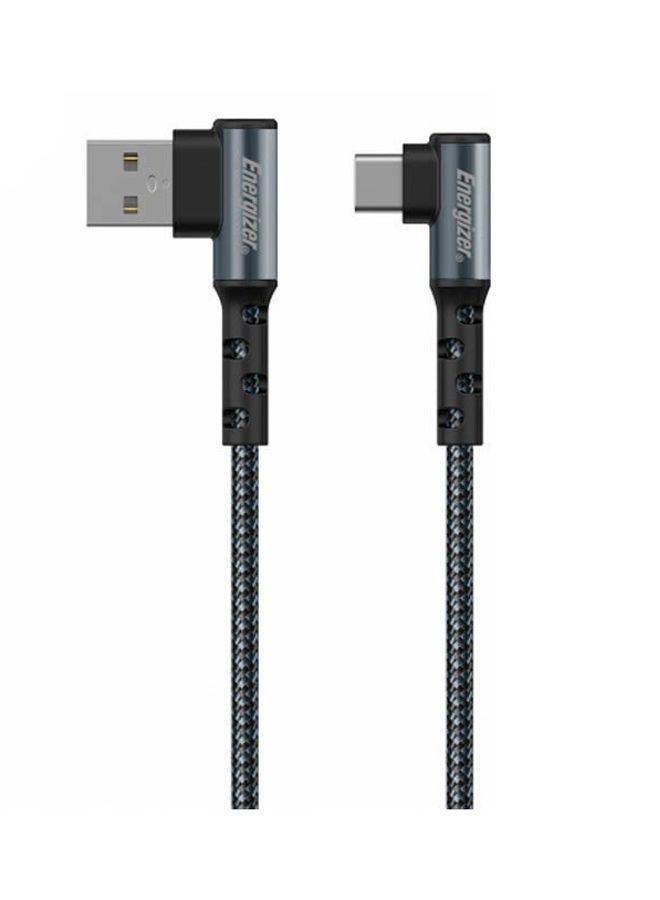 إنرجايزر كابل USB-A إلى Type-C بزاوية يمين 90 درجة، مجدول معدني، تصميم ألعاب، مقاومة عالية للالتواء، 2 متر - Image 2