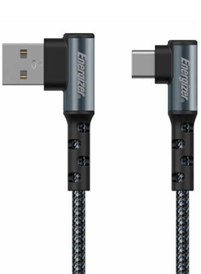 إنرجايزر كابل USB-A إلى Type-C بزاوية يمين 90 درجة، مجدول معدني، تصميم ألعاب، مقاومة عالية للالتواء، 2 متر - Image 3
