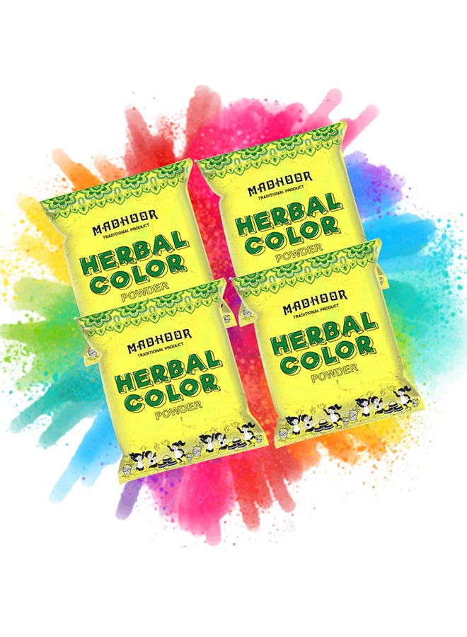 Madhoor Herbal Holi Color Yellow 100gm  - Image 2