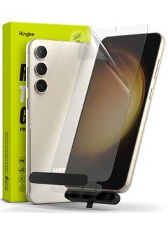 Ringke Glass [Shatterproof Coverage] Compatible with Samsung Galaxy S23 Screen Protector 5G, Multi Layer Protective Premium Quality Tempered Glass with Easy Application Kit - 2 Pack Clear