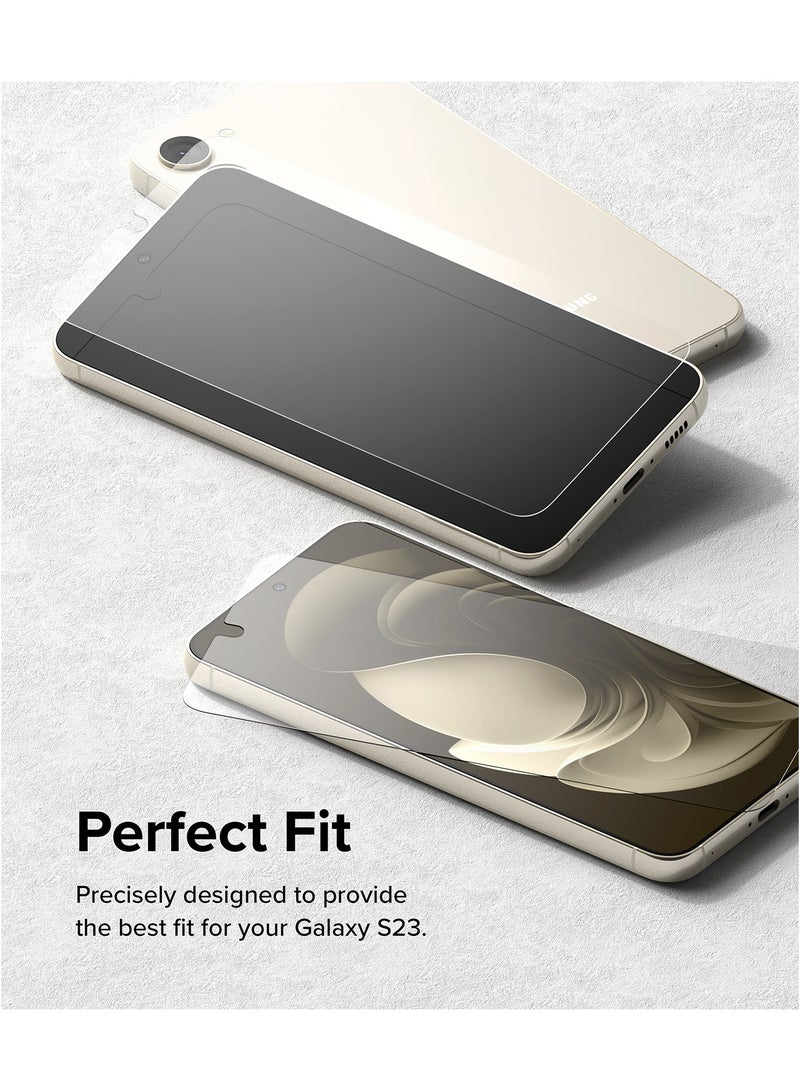 Ringke - Ringke Glass [Shatterproof Coverage] Compatible with Samsung Galaxy S23 Screen Protector 5G, Multi Layer Protective Premium Quality Tempered Glass with Easy Application Kit - 2 Pack Clear - Image 1