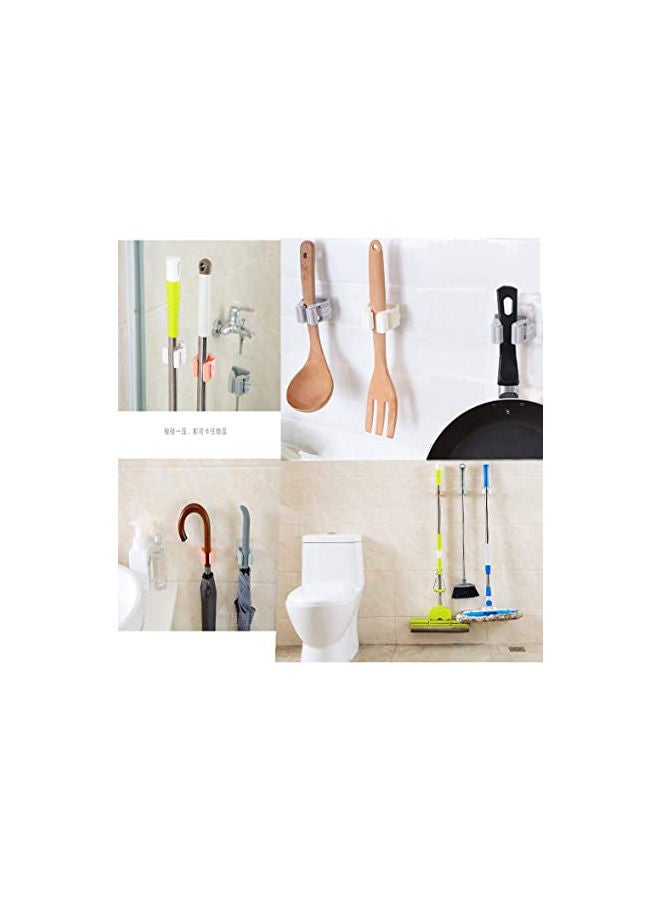 Generic 3 Pcs Non Punch Adhesive Wall Mounted Mop Holder Storage Broom Hanger Clip Seamless Mop Hook Bathroom Home Kitchen Organizer Multicolour  - Image 2