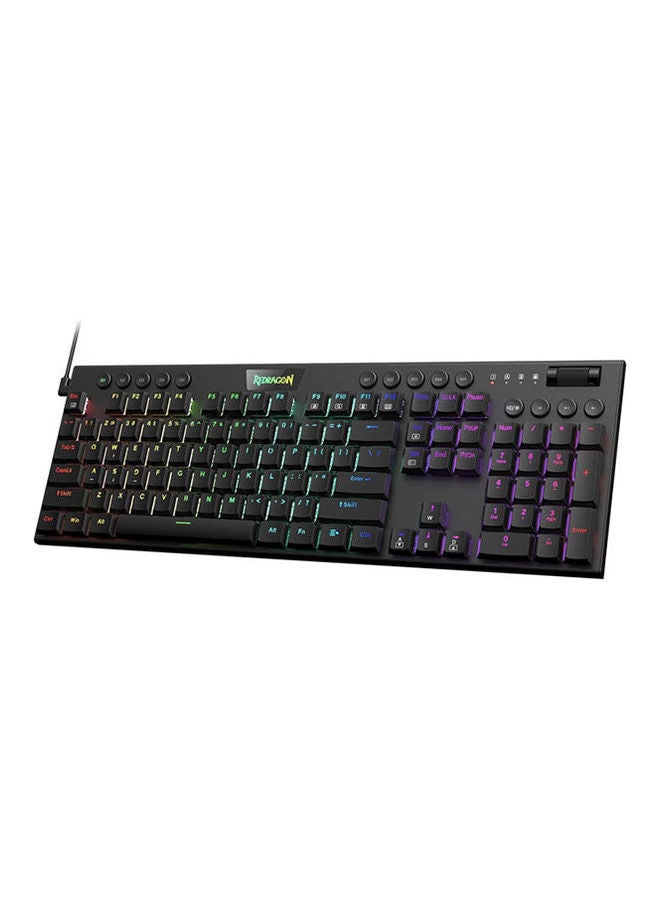 REDRAGON - K619 Horus RGB Mechanical Keyboard, Ultra-Thin Designed Wired Gaming Keyboard w/Low Profile Keycaps, Dedicated Media Control & Linear Red Switch, Pro Software Supported - Image 1