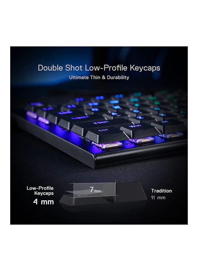 REDRAGON - K619 Horus RGB Mechanical Keyboard, Ultra-Thin Designed Wired Gaming Keyboard w/Low Profile Keycaps, Dedicated Media Control & Linear Red Switch, Pro Software Supported - Image 1