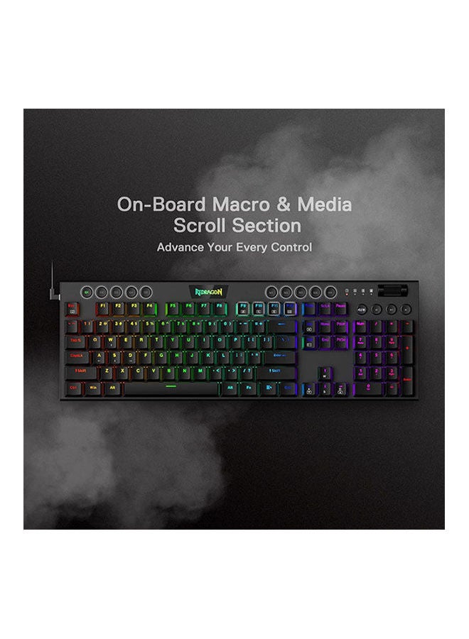 REDRAGON - K619 Horus RGB Mechanical Keyboard, Ultra-Thin Designed Wired Gaming Keyboard w/Low Profile Keycaps, Dedicated Media Control & Linear Red Switch, Pro Software Supported - Image 1