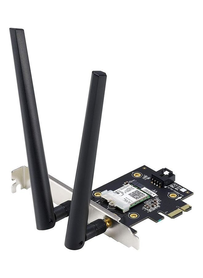 ASUS - PCE-AX3000 WiFi 6 (802.11ax) Adapter with 2 External Antennas. Supporting 160MHz for Total Data Rate up to 3000Mbps, Bluetooth 5.0, WPA3 Network Security, OFDMA and MU-MIMO Black - Image 1