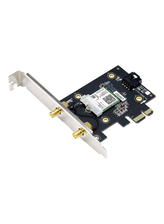 ASUS - PCE-AX3000 WiFi 6 (802.11ax) Adapter with 2 External Antennas. Supporting 160MHz for Total Data Rate up to 3000Mbps, Bluetooth 5.0, WPA3 Network Security, OFDMA and MU-MIMO Black - Image 1