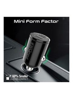 PROMATE iPhone 15,Car Charger Ultra-Compact Fast 40W Power Delivery Adapter With Dual USB-C Ports Built-In Mini Handle Aluminum Alloy And Short-Circuit Protection,Galaxy S22 Black Black  - Image 4