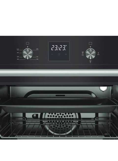 60 cm Gas Oven + Fan, Elegant Black Glass Design, Automatic Ignition, Auto Cooling Fan, Touch Digital Reminder, Thermostatic Control with FFD, Convenient Detachable Side Wire Racks, Inox Capped Knobs, Aluminium Handle, Enamelled Cavity NBI63020 Black