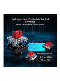 REDRAGON K614 Anivia PRO RGB Mechanical Gaming Keyboard – Low Profile Red Switch – Wireless/Bluetooth/Wired (Black)  - Image 4