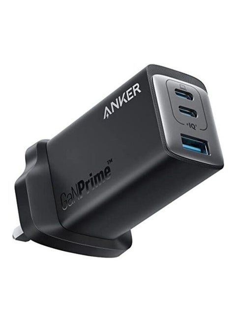 محول شاحن بمنفذ USB Type-C مزدوج أسود
