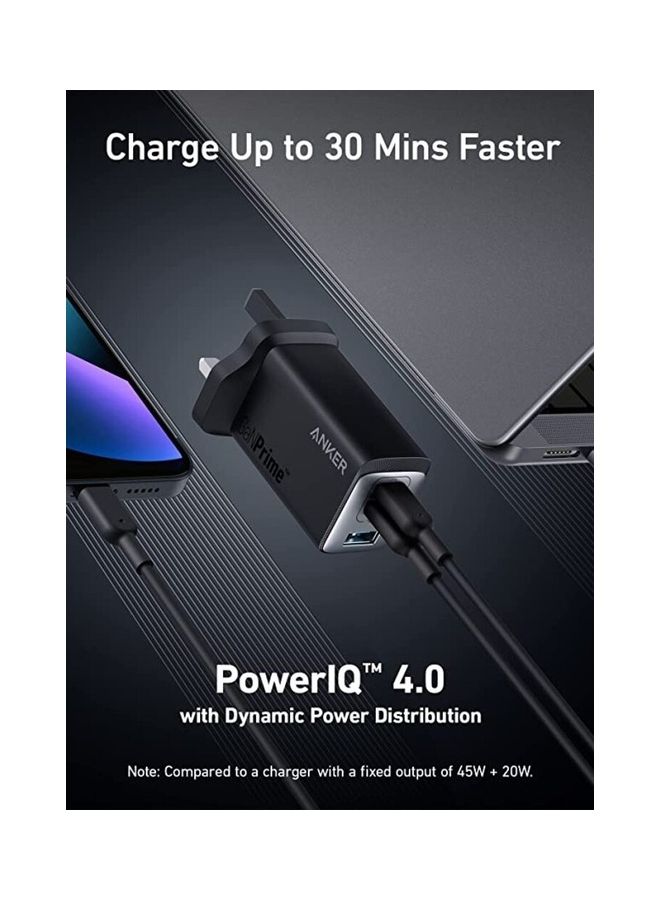 آنكر محول شاحن بمنفذ USB Type-C مزدوج أسود  - Image 2