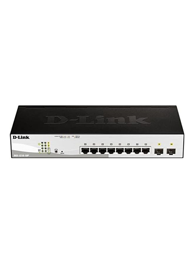 D-Link DGS-1210-10P 8-Port 10/100/1000M PoE with 2 Combo SFP ports Web Smart Switch Grey  - Image 1
