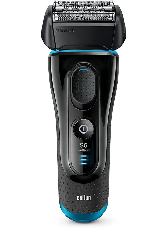 BRAUN Series 5 5140s Men’s Electric Foil Shaver, Wet & Dry, Pop Up Precision Trimmer Black/Blue  - Image 1