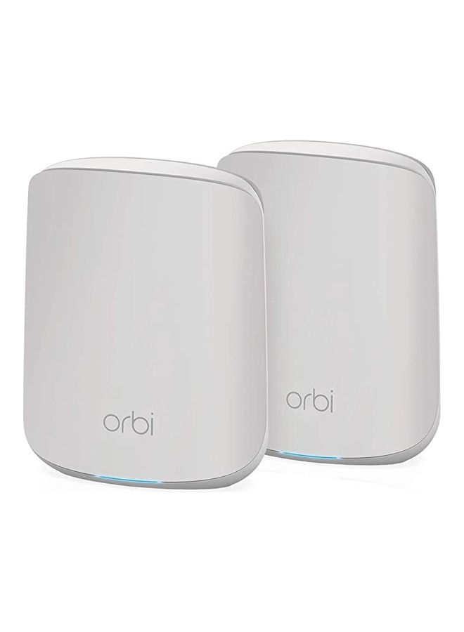 NETGEAR - Orbi Mesh WiFi System (RBK352) | WiFi 6 Mesh Router with 1 Satellite Extender |WiFi Mesh Whole Home Dual Band Coverage up to 2,500 sq. ft. and 30+ Devices | AX1800 WiFi 6 (Up to 1.8 Gbps) White - Image 1
