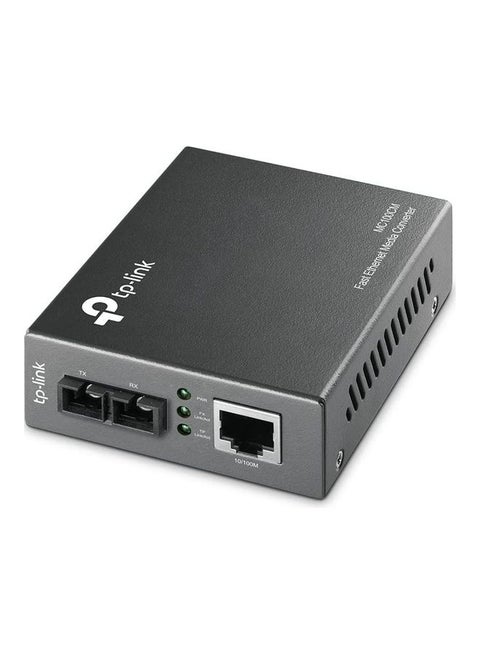 Fast Ethernet SFP to RJ45 Fiber Media Converter | Fiber to Ethernet Converter | 10/100Mbps RJ45 Port to 100Base-FX Multi-Mode Fiber (MC100CM) Black