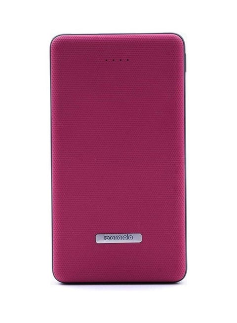 10000 mAh Dual USB Universal Power Bank With Rubberized Surface, Compact Slim Design Portable Charger Powerbank With LED Battery Indicator Compatible For Smartphones Red