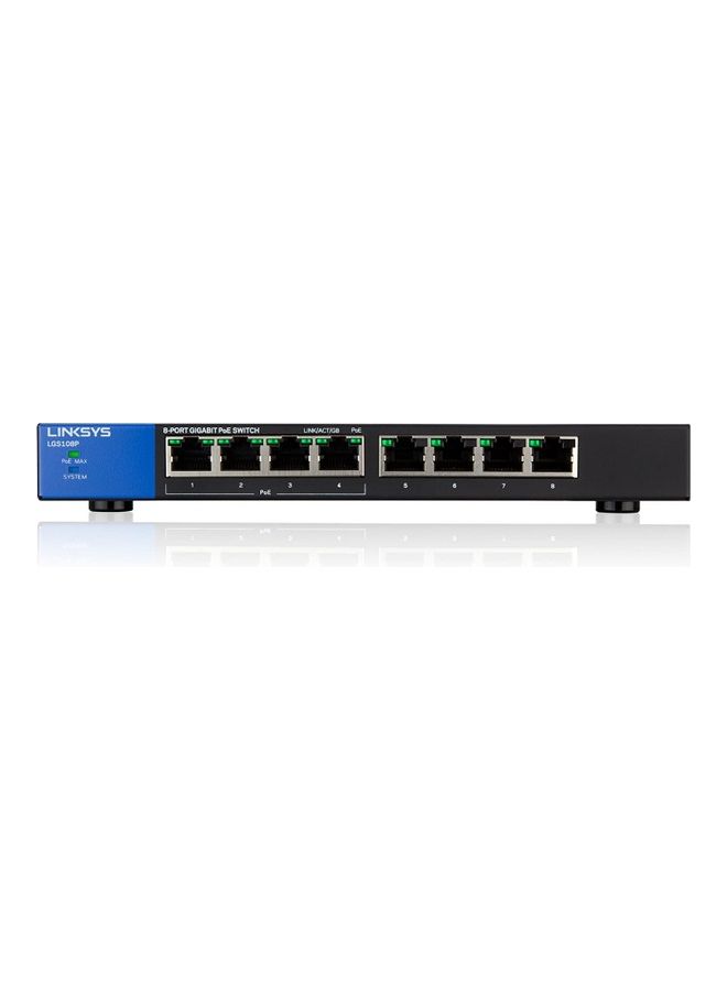 لينكسيس Business LGS108P 8 منافذ Gigabit PoE لسطح المكتب + محول غير مُدار I حاوية معدنية  - Image 1