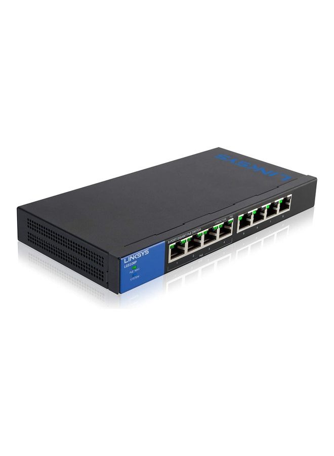 لينكسيس Business LGS108P 8 منافذ Gigabit PoE لسطح المكتب + محول غير مُدار I حاوية معدنية  - Image 2