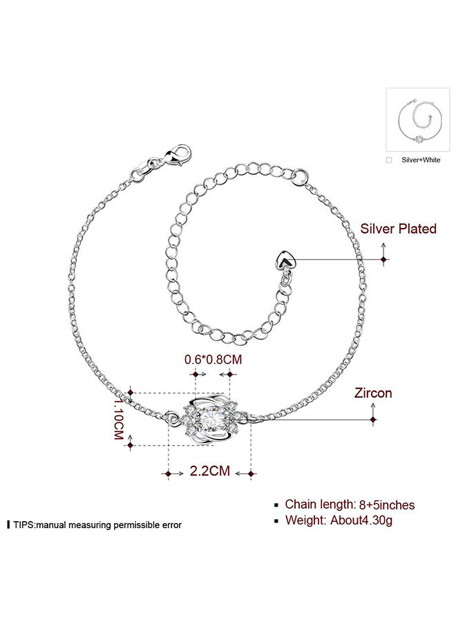 سكمي Beautiful Ankle Bracelets Initial Diamond Anklets For Women Spa005B  - Image 1