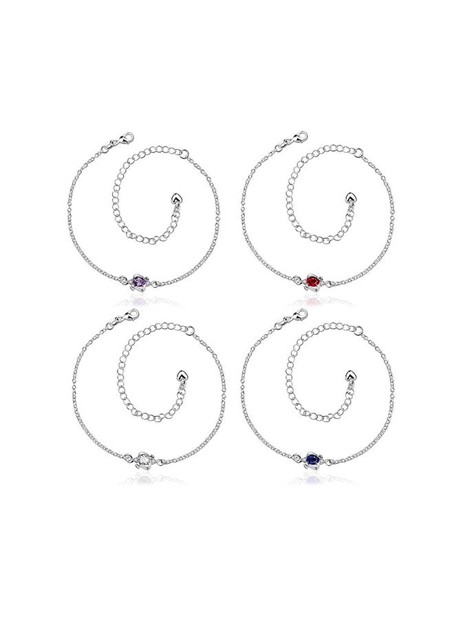 سكمي أساور كاحل جميلة بحروف أولية وألماس للنساء Spa007D - Image 1