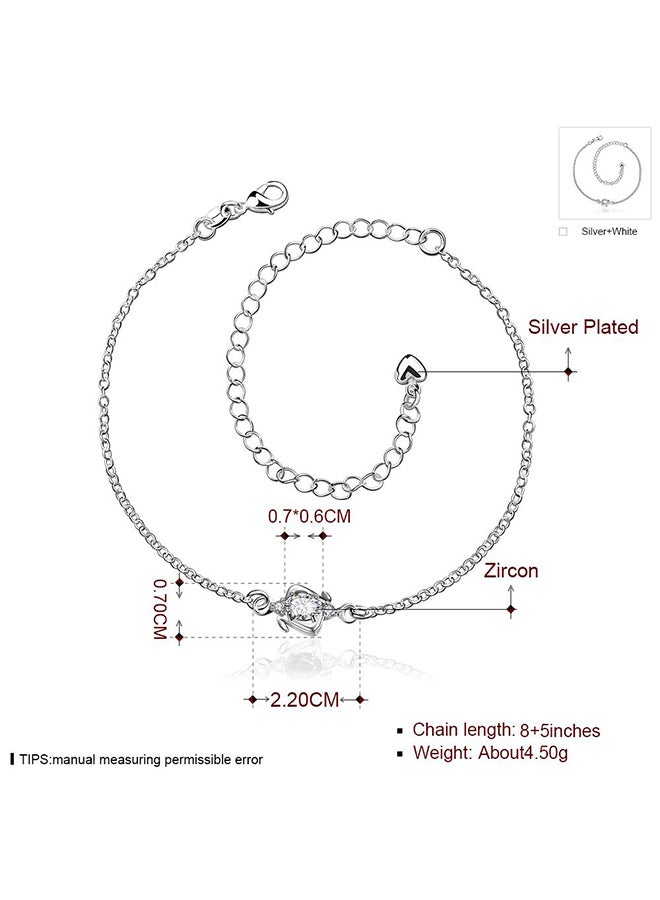 سكمي أساور كاحل جميلة بحروف أولية وألماس للنساء Spa007D - Image 2