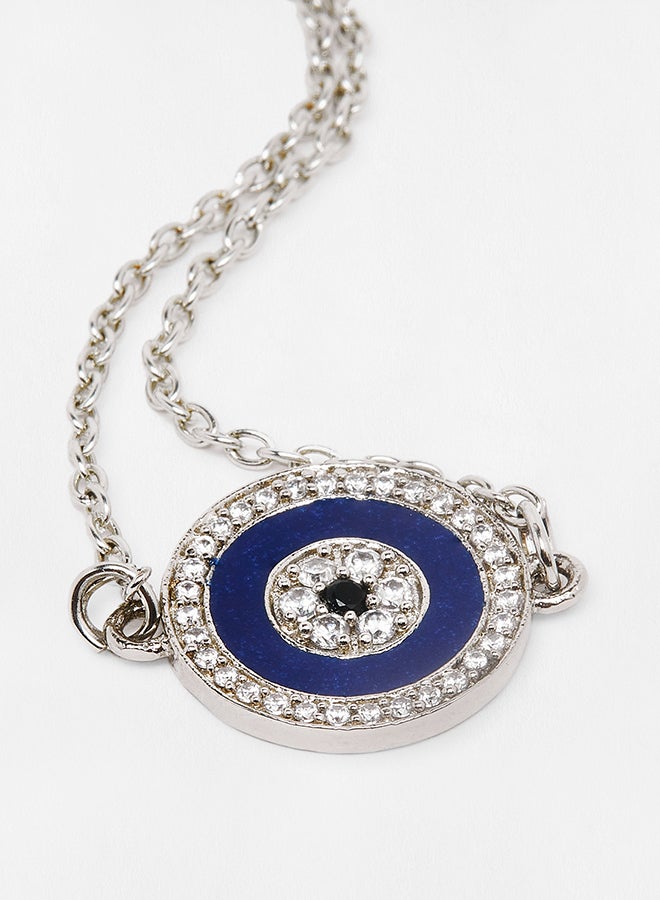 Pipa Bella - 18K Gold Plated Turquoise color Sterling Silver Cubic Zirconia Aizah Evil Eye Necklace - Image 1