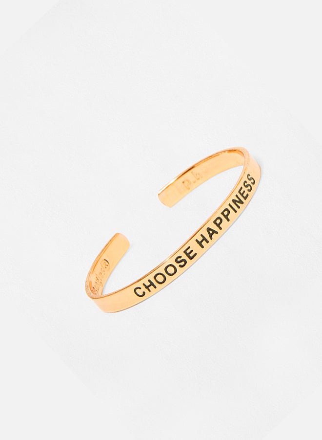 Pipa Bella - Rose Gold Plated Choose Happiness Karma Bangle - Image 1