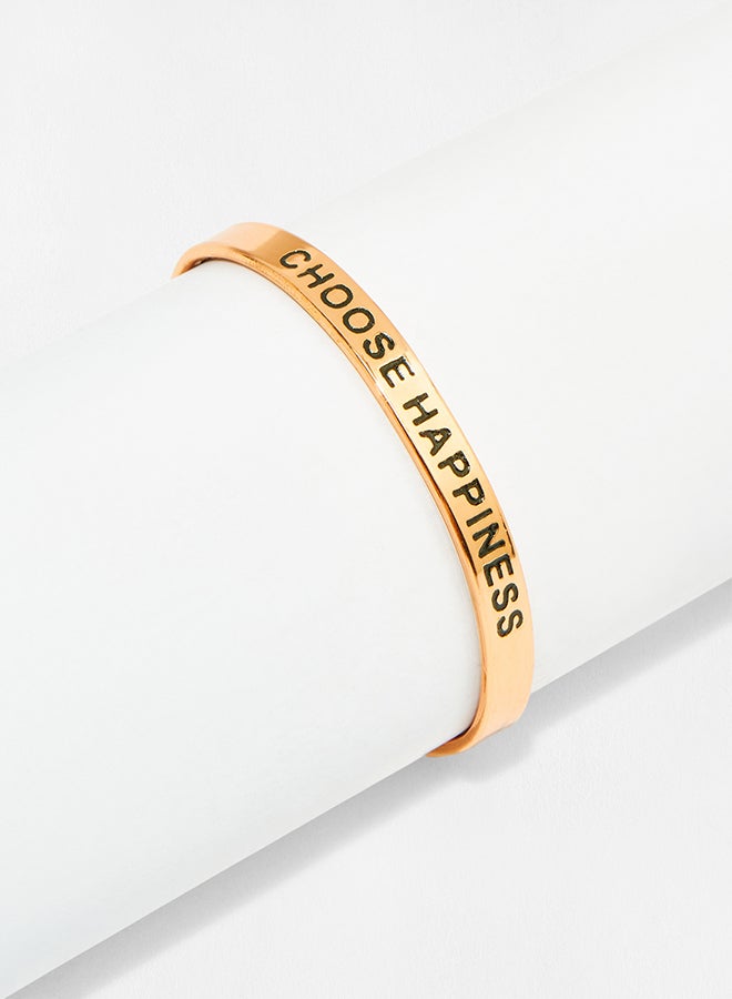 Pipa Bella - Rose Gold Plated Choose Happiness Karma Bangle - Image 1