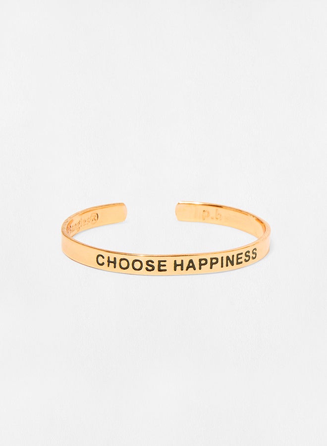 Pipa Bella - Rose Gold Plated Choose Happiness Karma Bangle - Image 1