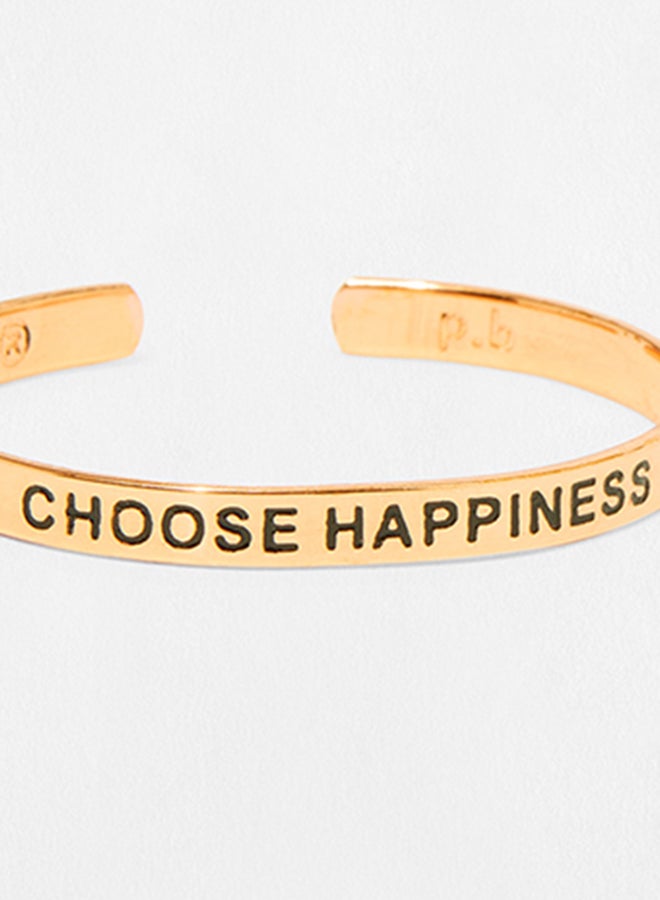Pipa Bella - Rose Gold Plated Choose Happiness Karma Bangle - Image 1