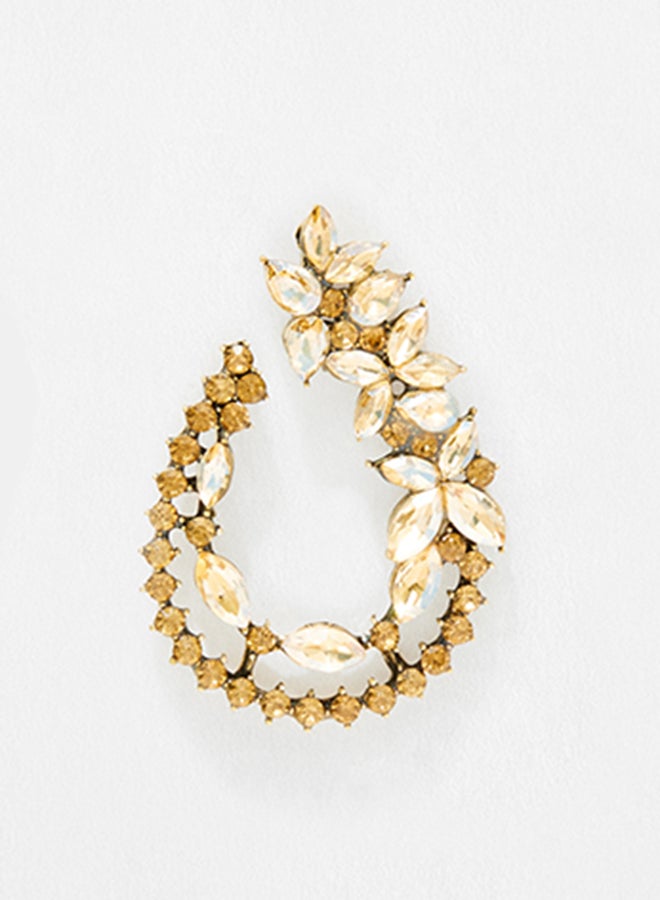 Pipa Bella - Floral Lace Light Brown Color Crystal Earrings - Image 1