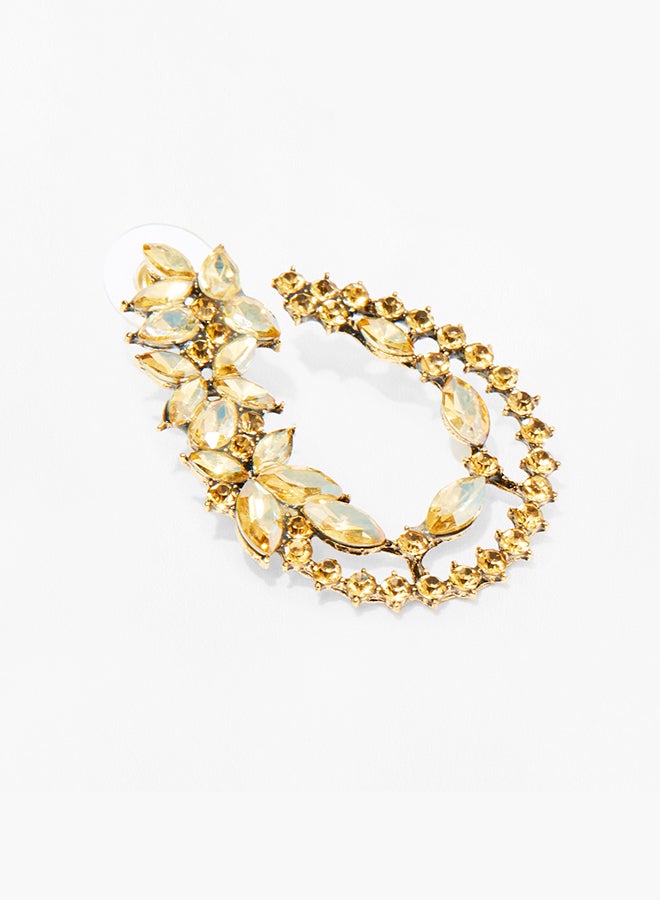 Pipa Bella - Floral Lace Light Brown Color Crystal Earrings - Image 1