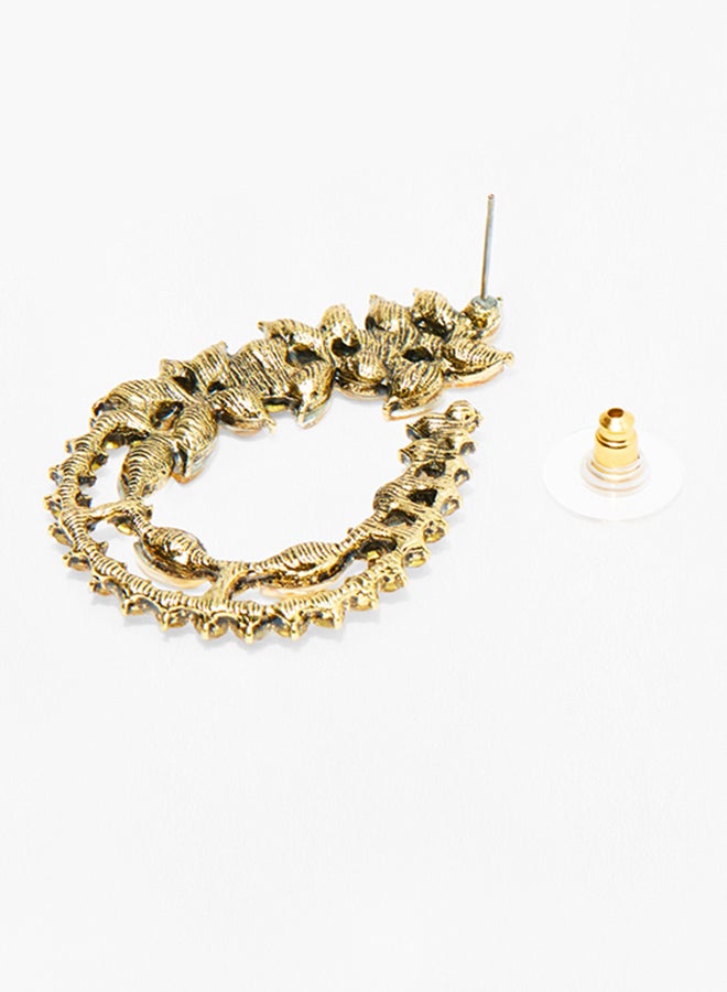 Pipa Bella - Floral Lace Light Brown Color Crystal Earrings - Image 1