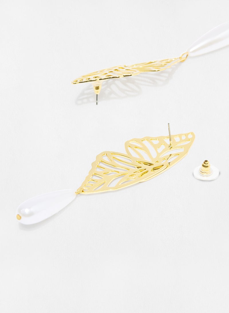 Pipa Bella - Butterfly Wing Gold Color Earrings - Image 1