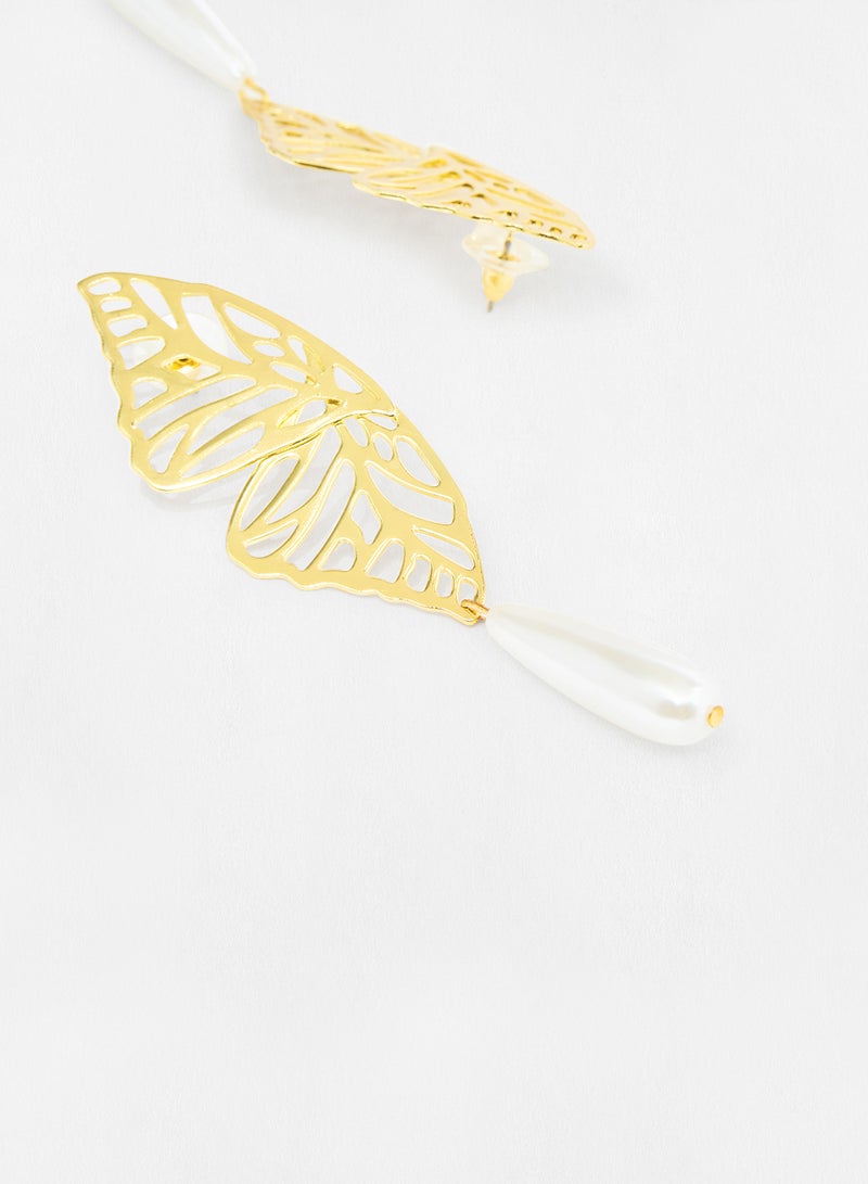 Pipa Bella - Butterfly Wing Gold Color Earrings - Image 1