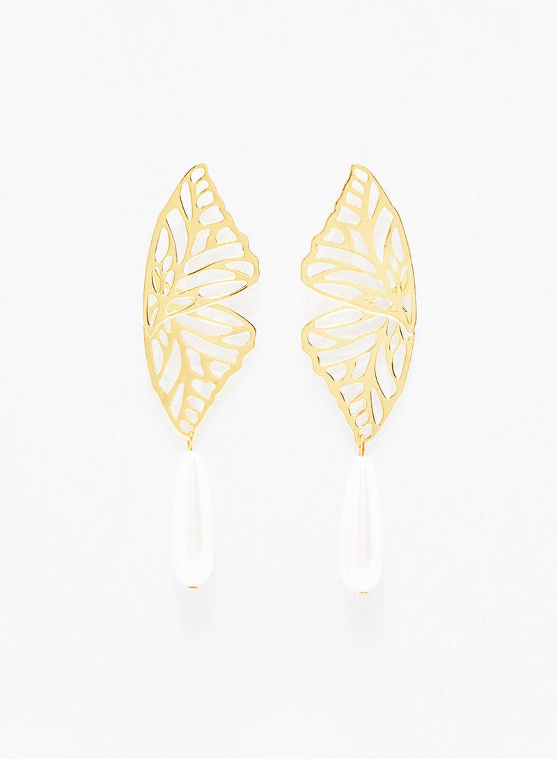Pipa Bella - Butterfly Wing Gold Color Earrings - Image 1
