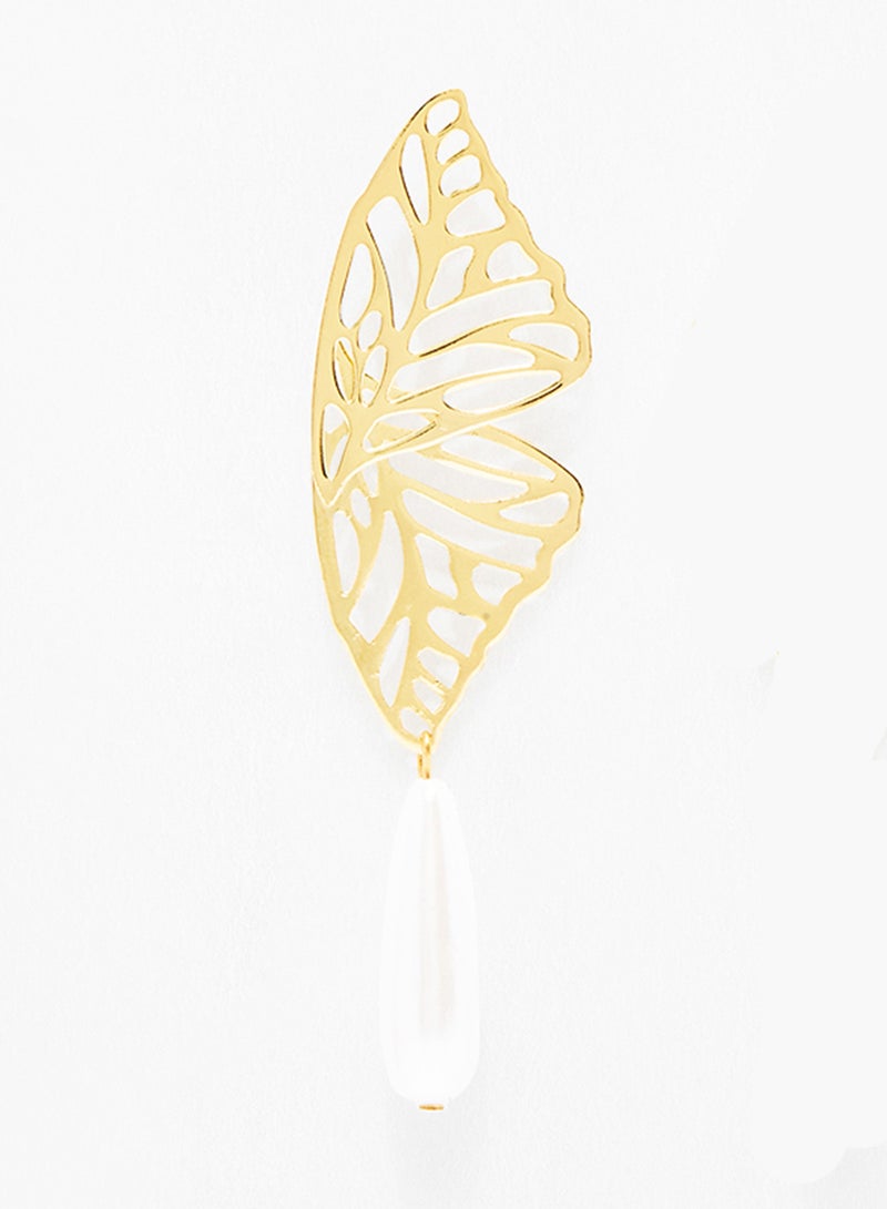 Pipa Bella - Butterfly Wing Gold Color Earrings - Image 1