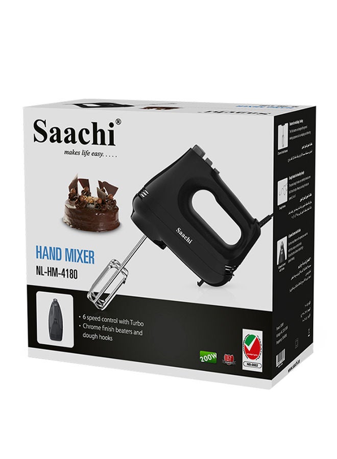 ساتشي خلاط يدوي مع 6 إعدادات للسرعة 200 W NL-HM-4180-BK أسود  - Image 2
