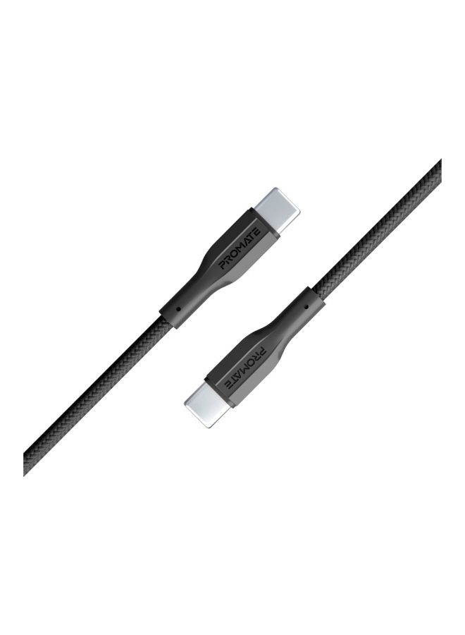 بروميت كابل USB-C إلى USB-C، كابل شحن سريع 60 وات ممتاز من النوع C مع مزامنة بيانات 480 ميجابت في الثانية وكابل سيليكون مضاد للتشابك بطول 100 سم لهاتف Samsung Galaxy S22 وiPad Air وDell XPS 13 وXCord-CC - Image 1