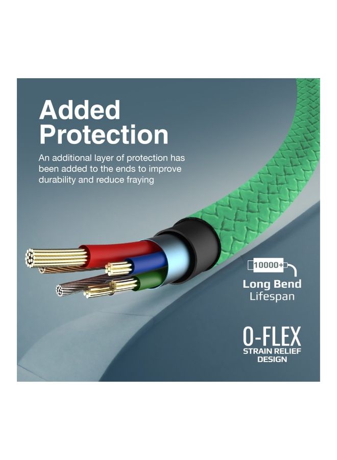 PROMATE USB-A to Lightning Cable, Durable 10W USB-A to Lightning Charger with 480 Mbps Data Transfer, 10000 Bend Test and 100 cm Anti-Tangle Silicone Cord for iPhone 14, iPad, AirPods Pro, XCord-Ai Green  - Image 3