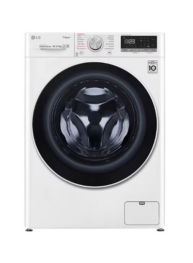 إل جي - 10.5 /7KG Front Load Washing Machine 7 kg F4V5RGPOW White - Image 1