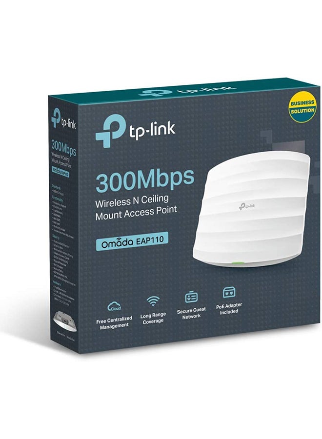 TP-LINK - 300Mbps Wireless N Ceiling Mount Access Point EAP110 Upgrade Version white - Image 1