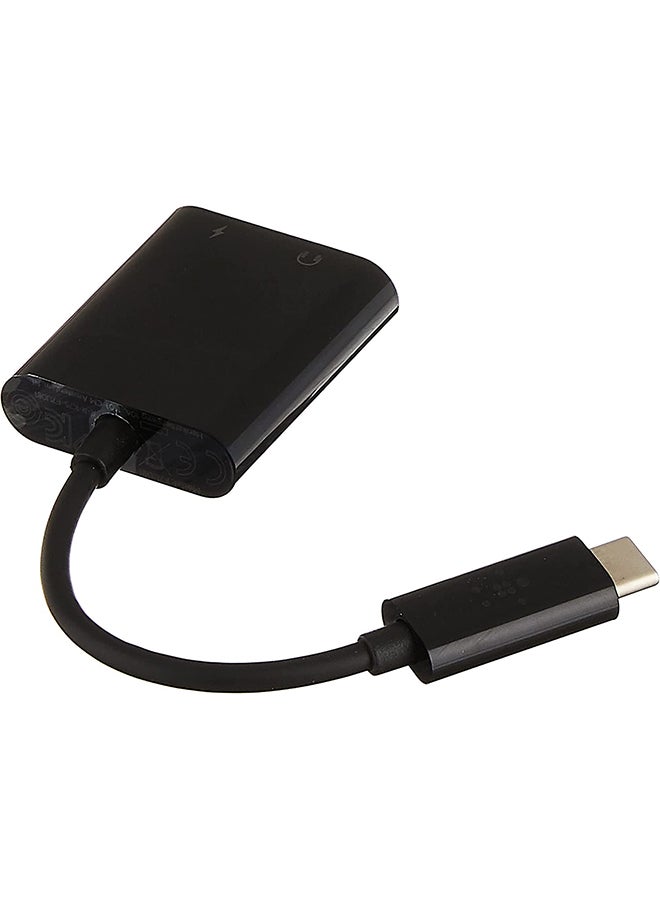 بيلكين مقسم USB-C (محول الصوت + الشحن) محول سماعة الرأس USB-C، الشحن السريع USB-C PD باللون الأسود  - Image 2