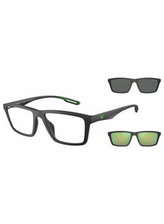 unisex Full-Rimmed Rectangular Frame Clip On Ea4189U 50011W Size 55 Matte Black Demo Lens